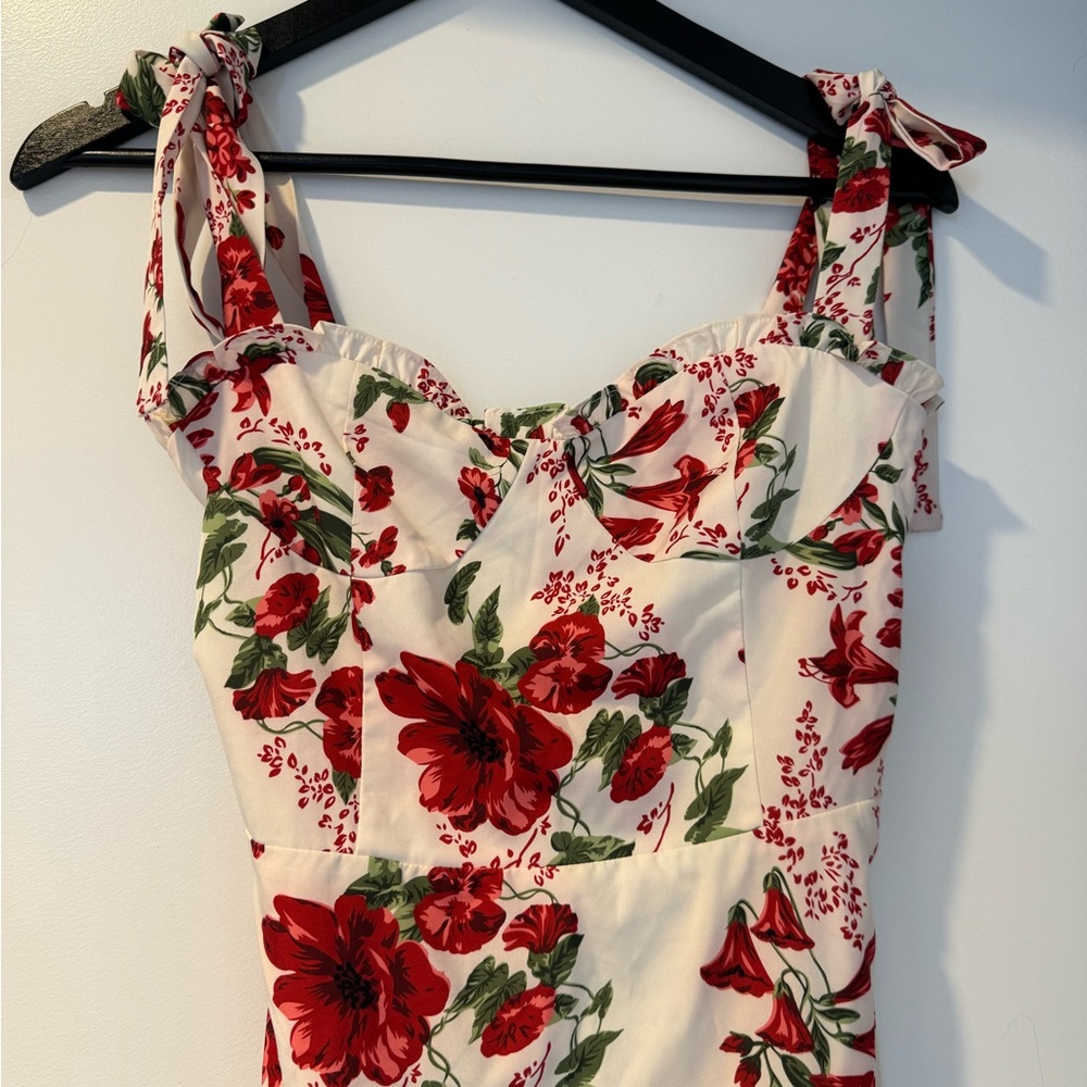 Floral Ruffle Hem Mini Dress - Picture 5 of 6